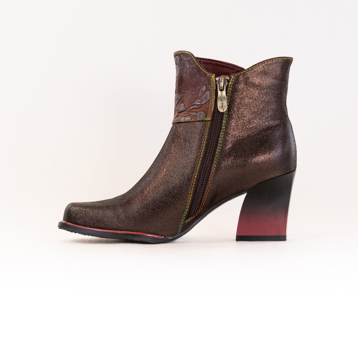 L'Artiste Women's Zinna Bronze Leather Combo Booties