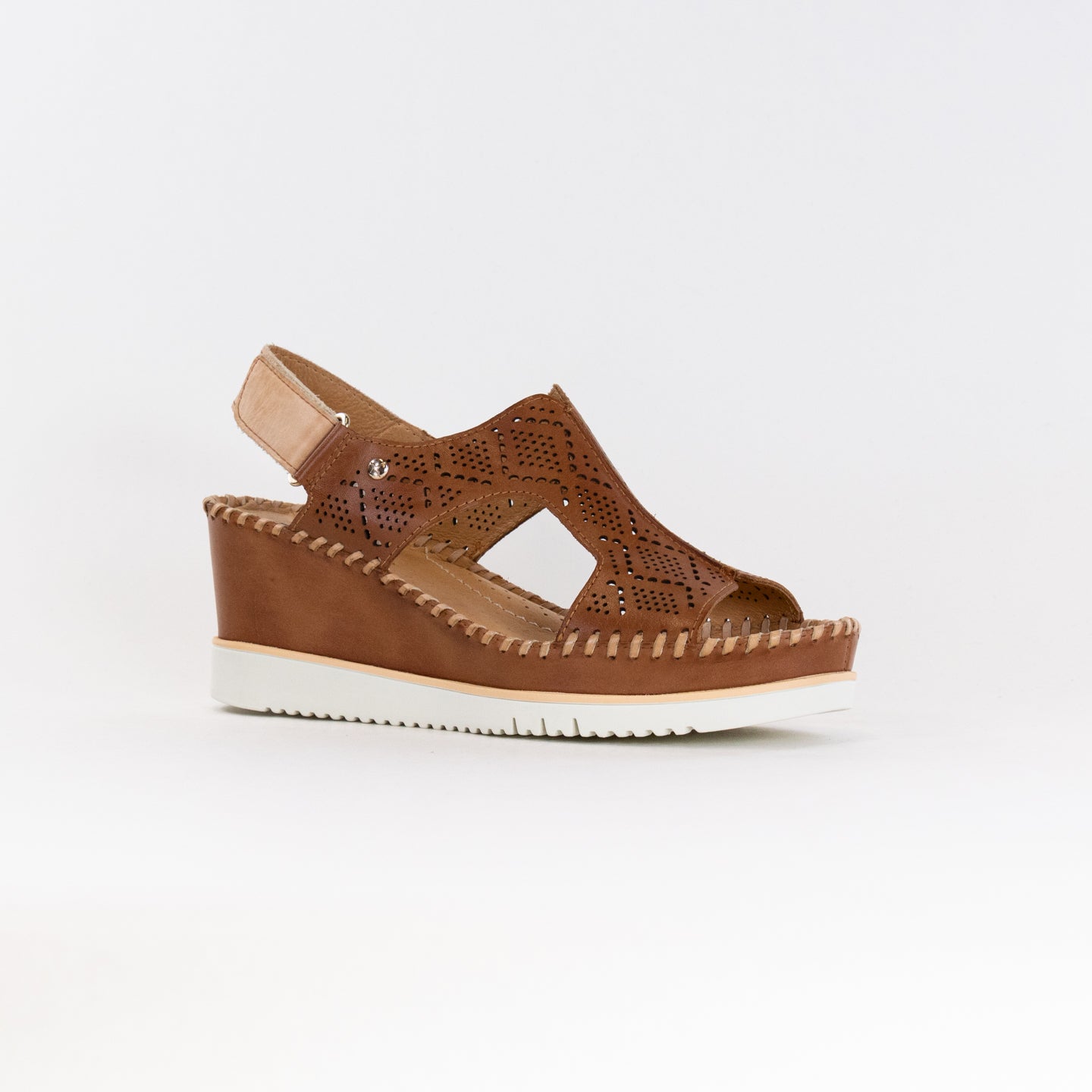Pikolinos Women's Aguadulce W3Z-1775C1 Brandy Perforated Leather Sandals