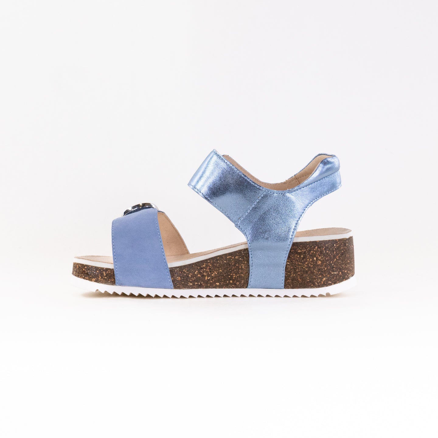 ARA Norderney Women's Elegant Sandals in Azure Blue Suede