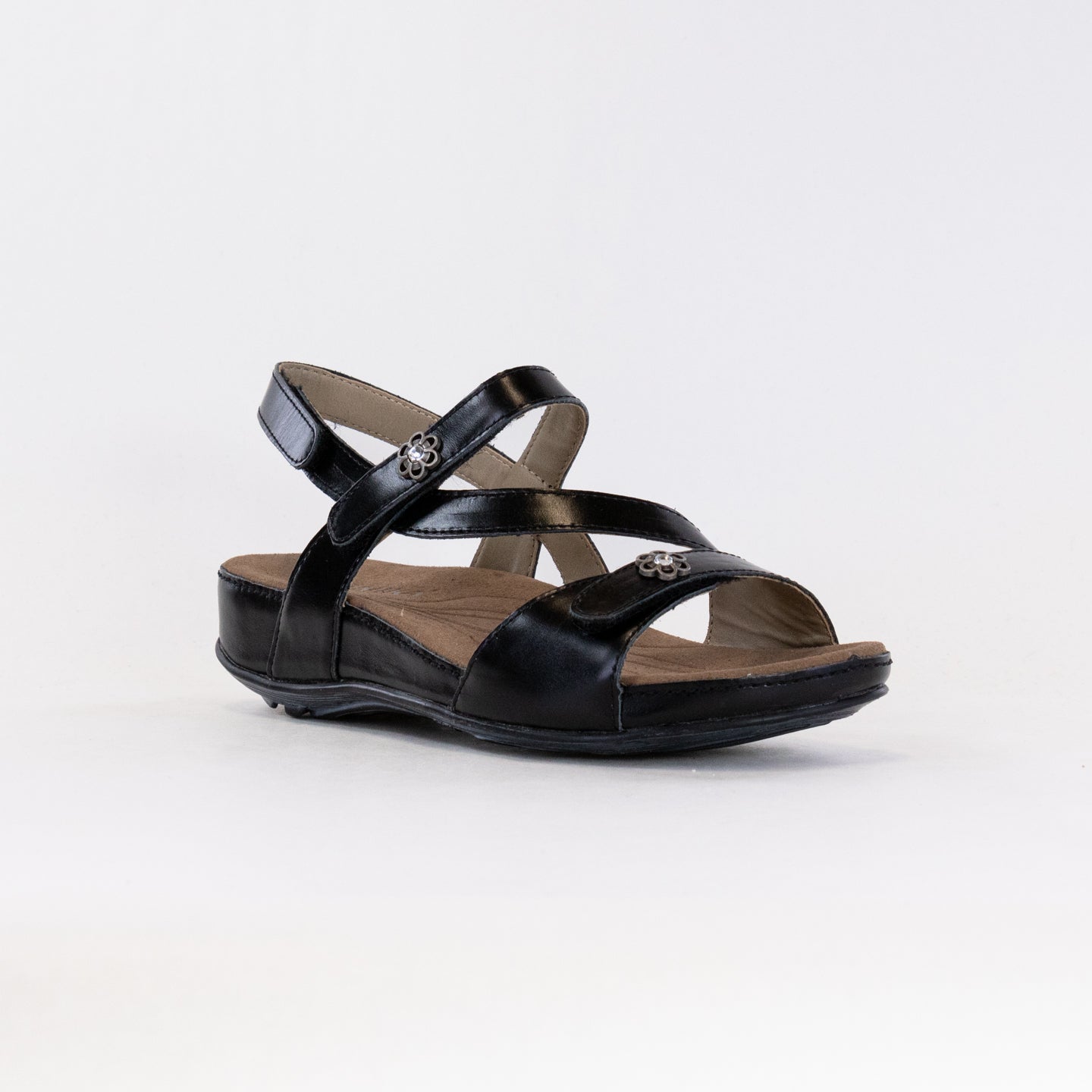 Women's Black Romika Fidschi 54 Sandals with Adjustable Straps