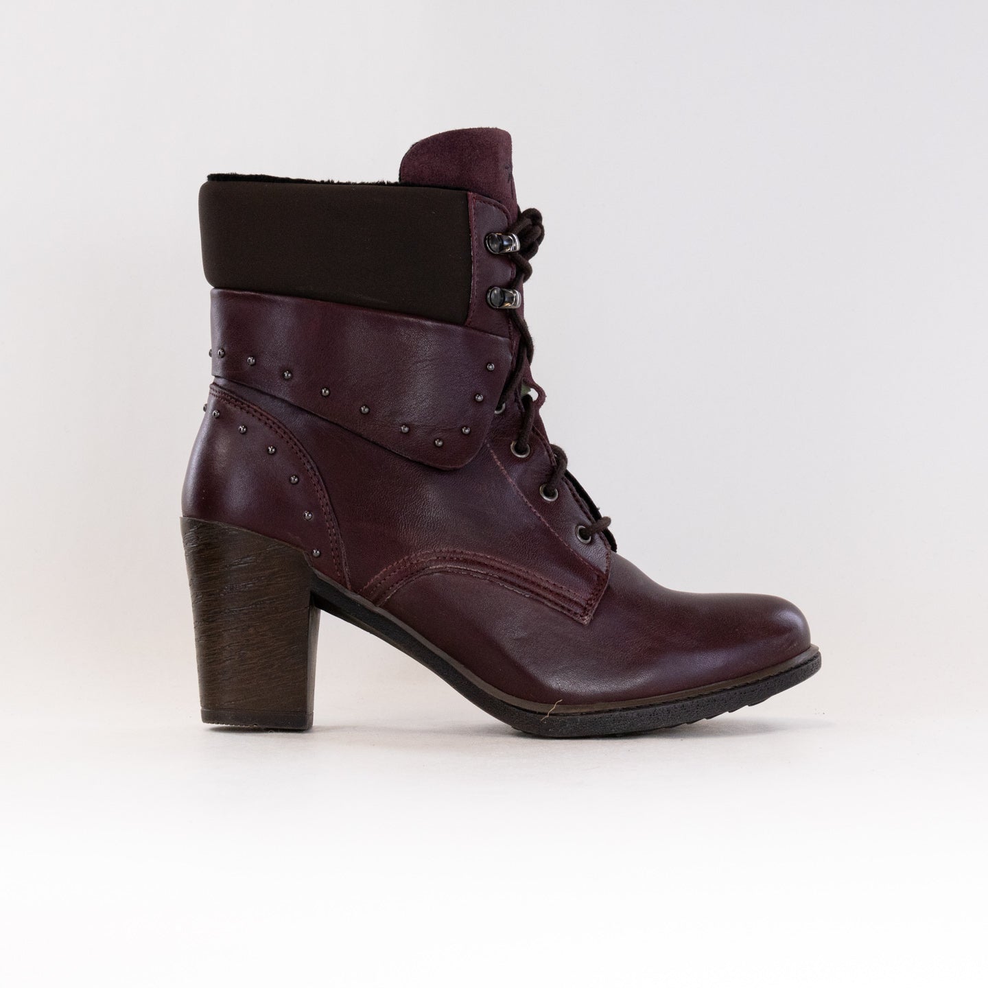 Wine-colored Women's Dromedaris Gilly Lace-up Boots