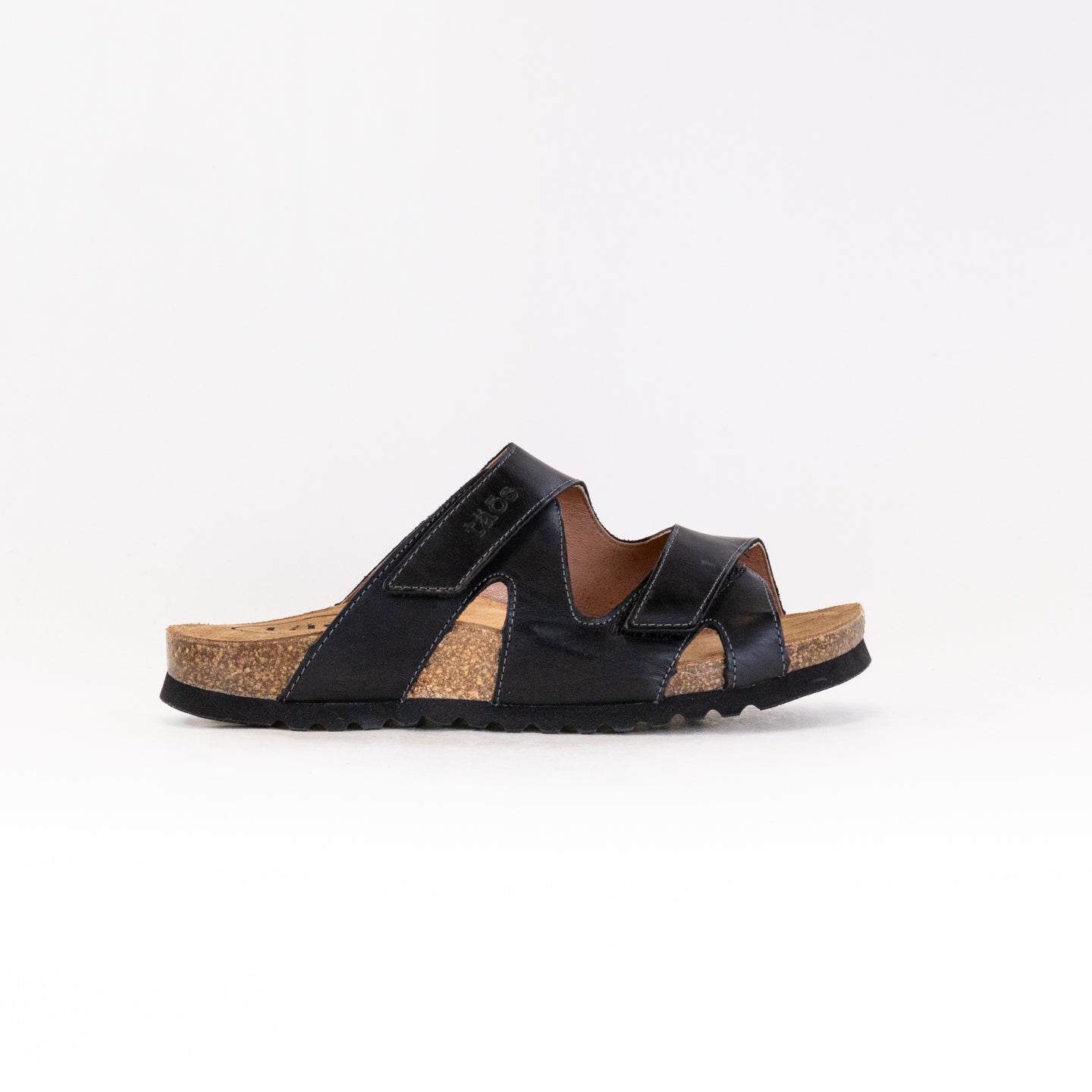 Women's Taos Black Leather Casita Sandals with Euro Cork Support