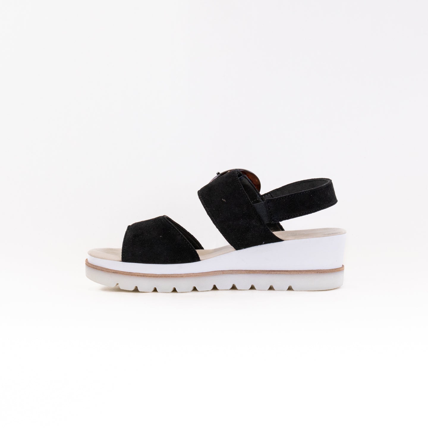 Gabor Women's Black Suede Wedge Sandal - Style 24.645.37 for Comfortable Adventures