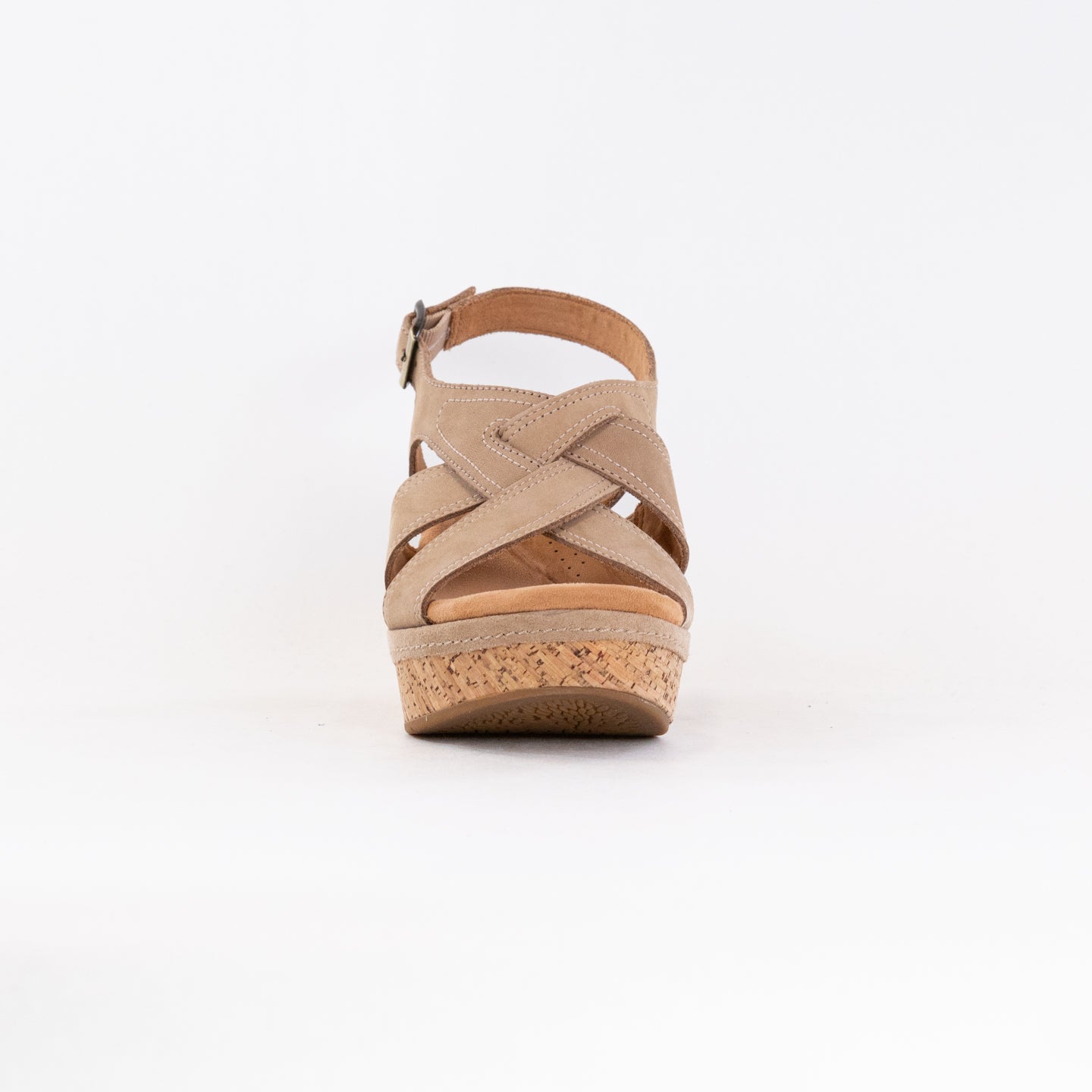 Women's Clarks Elleri Rae Wedge Sandals in Nougat Color