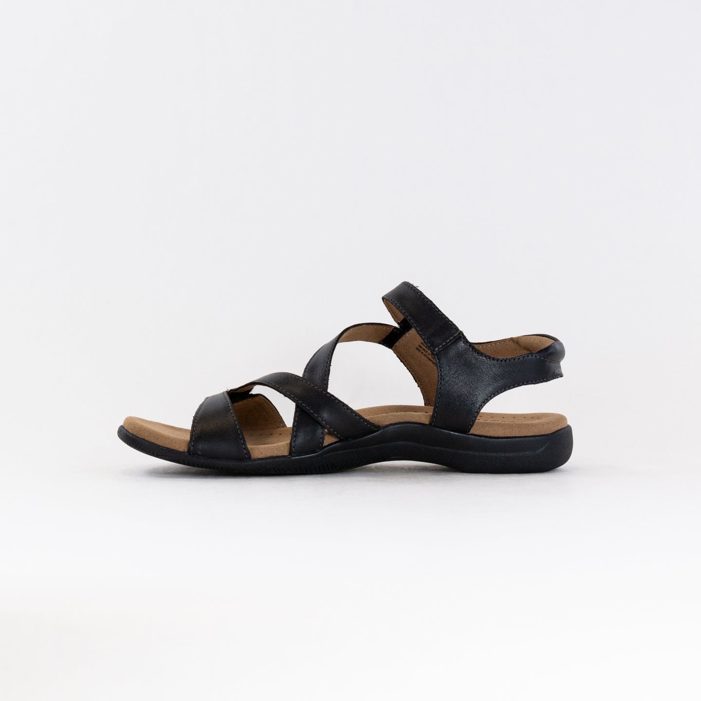 Women's Taos Big Time Black Leather Slip-on Sandals with Back Strap