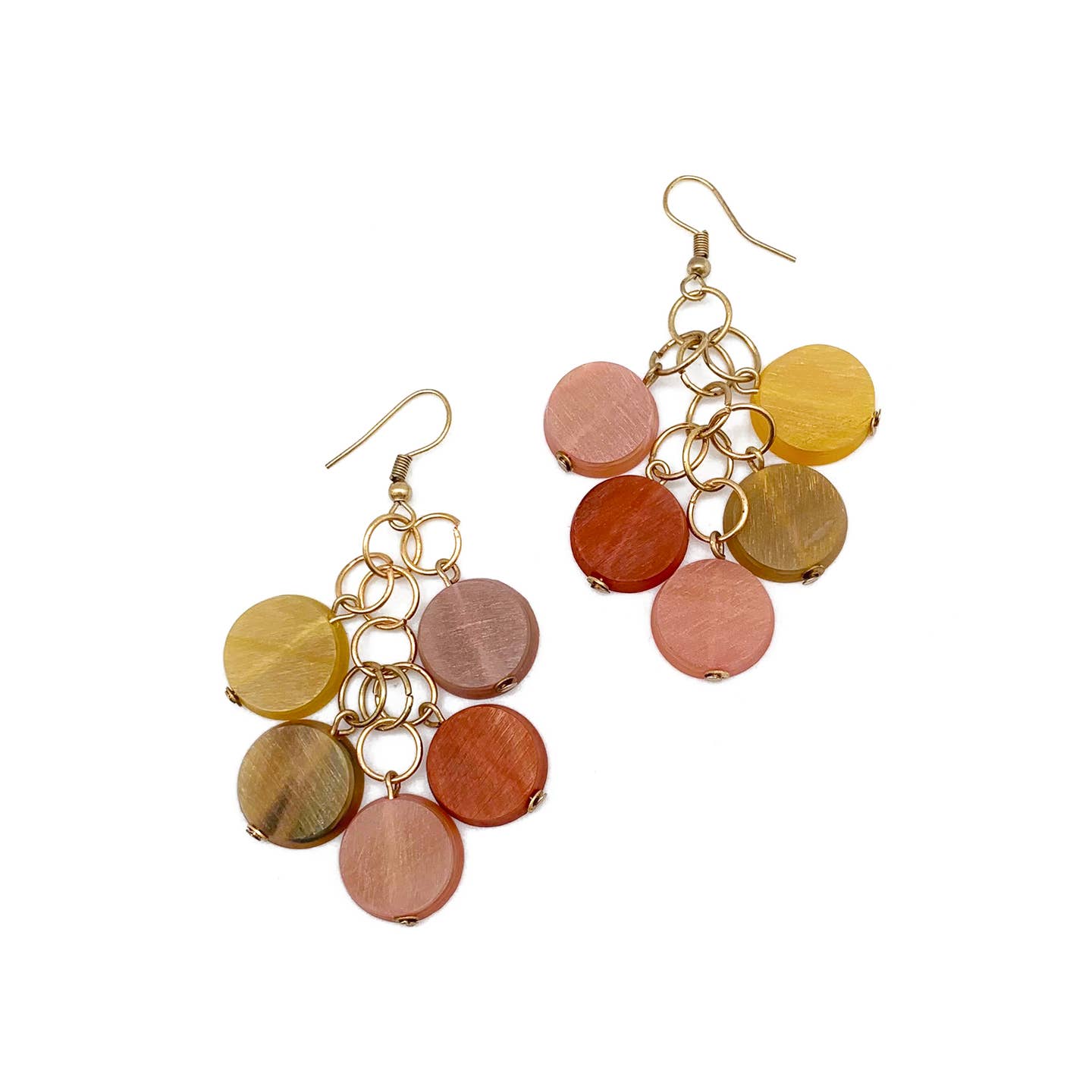 Omala Citrus Sunshine Collection Beaded Cluster Earrings - A Stunning Accessory