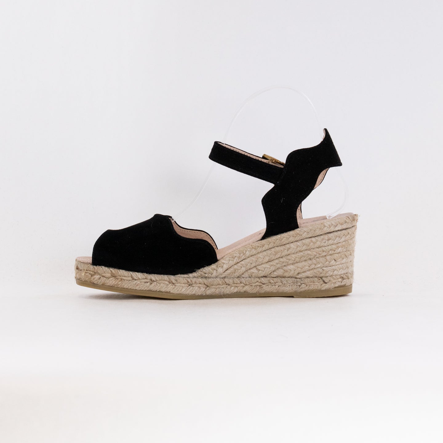 Women's Eric Michael Black Suede Roundy Stylish Wedge Sandals