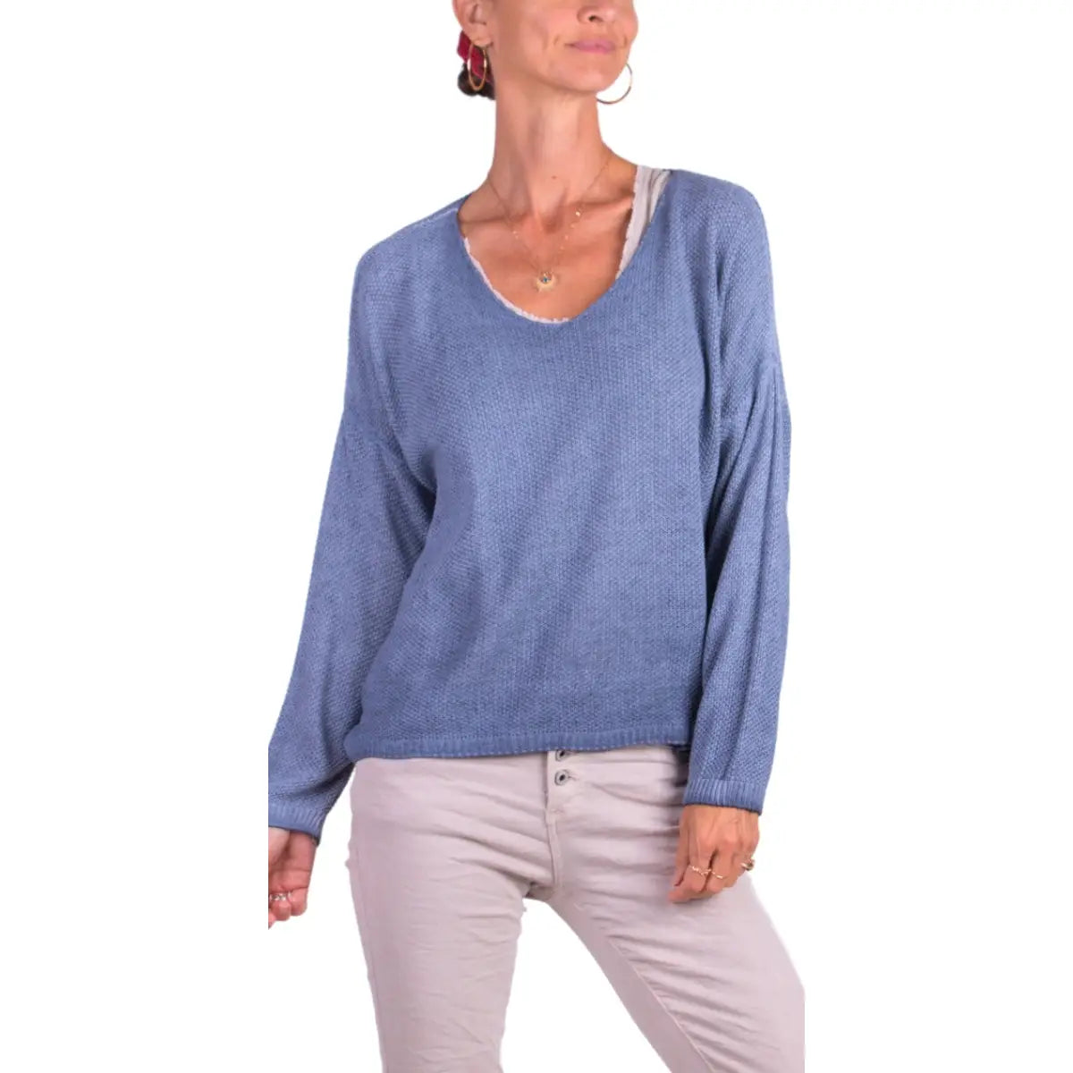 GIGI MODA Soft & Lightweight Emma Knit Sweater with Extra Long Sleeves