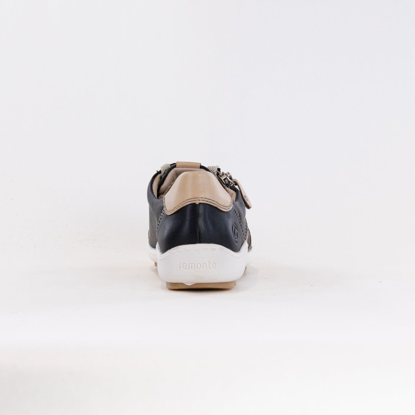 Rieker Liv R1426 Women's Black Leather Casual Sneakers