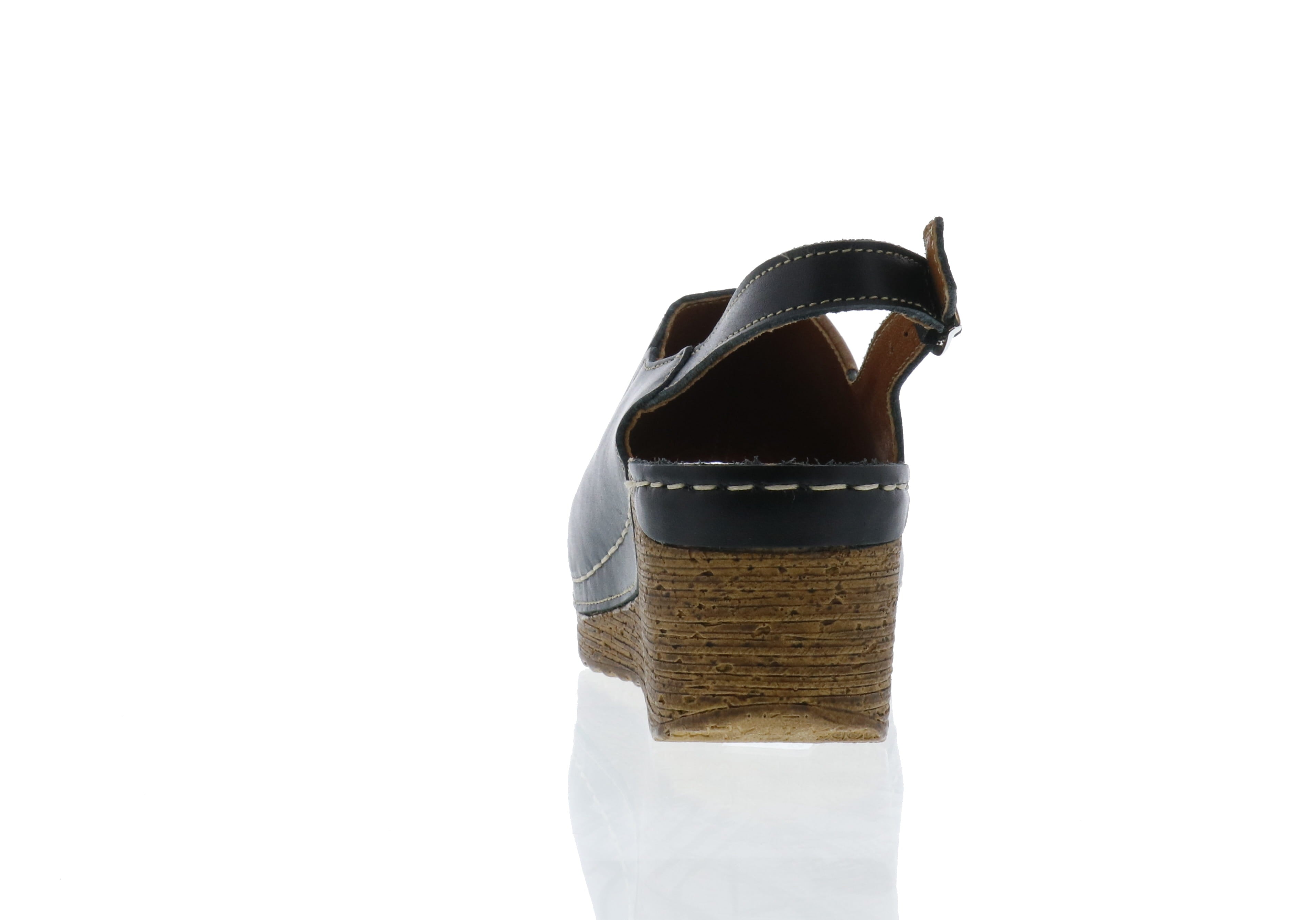 Women's Black Leather V-Italia 846-24 Stylish Footwear