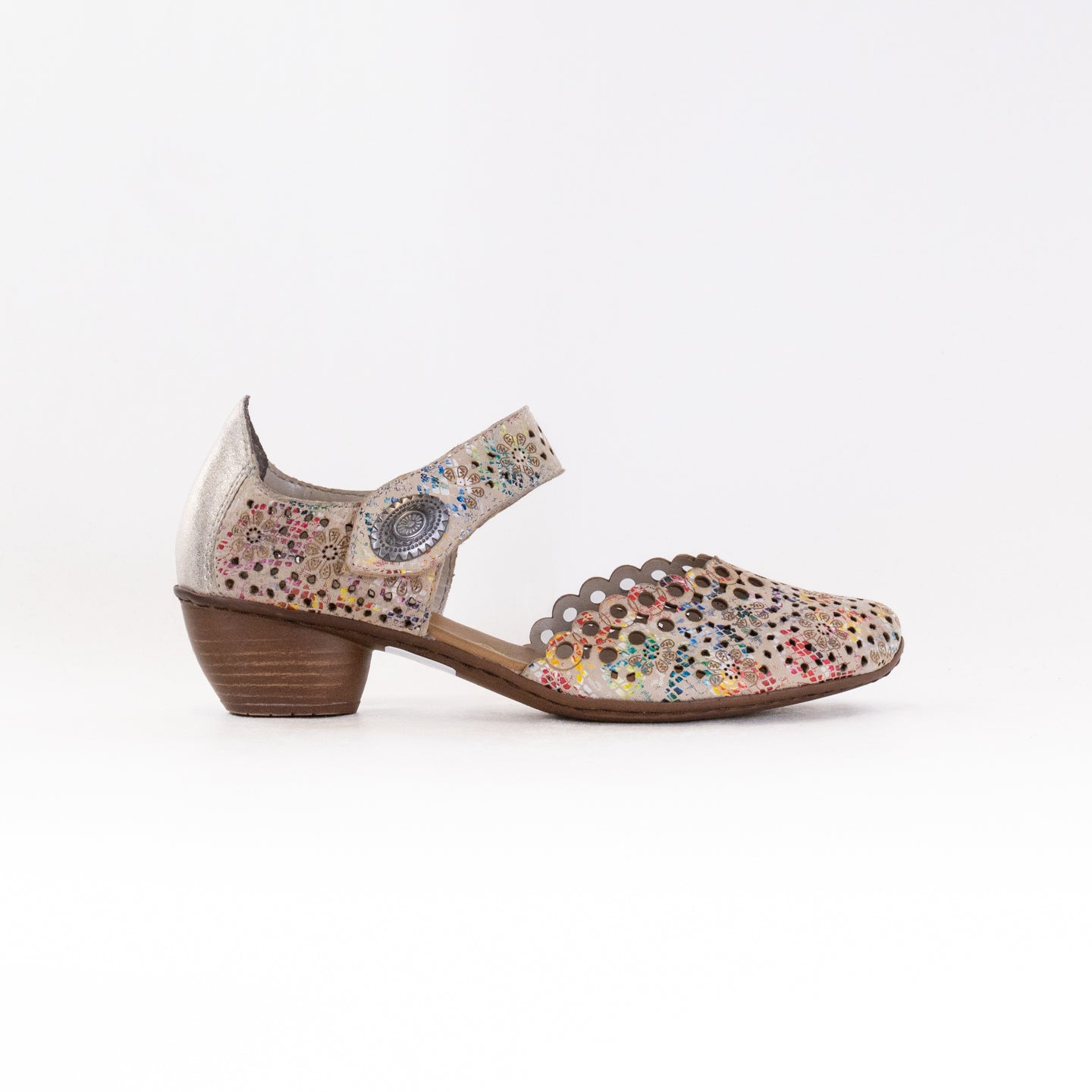 Rieker Mirjam 53 Women's Low - Heel Dress Shoes in Beige Multi Color