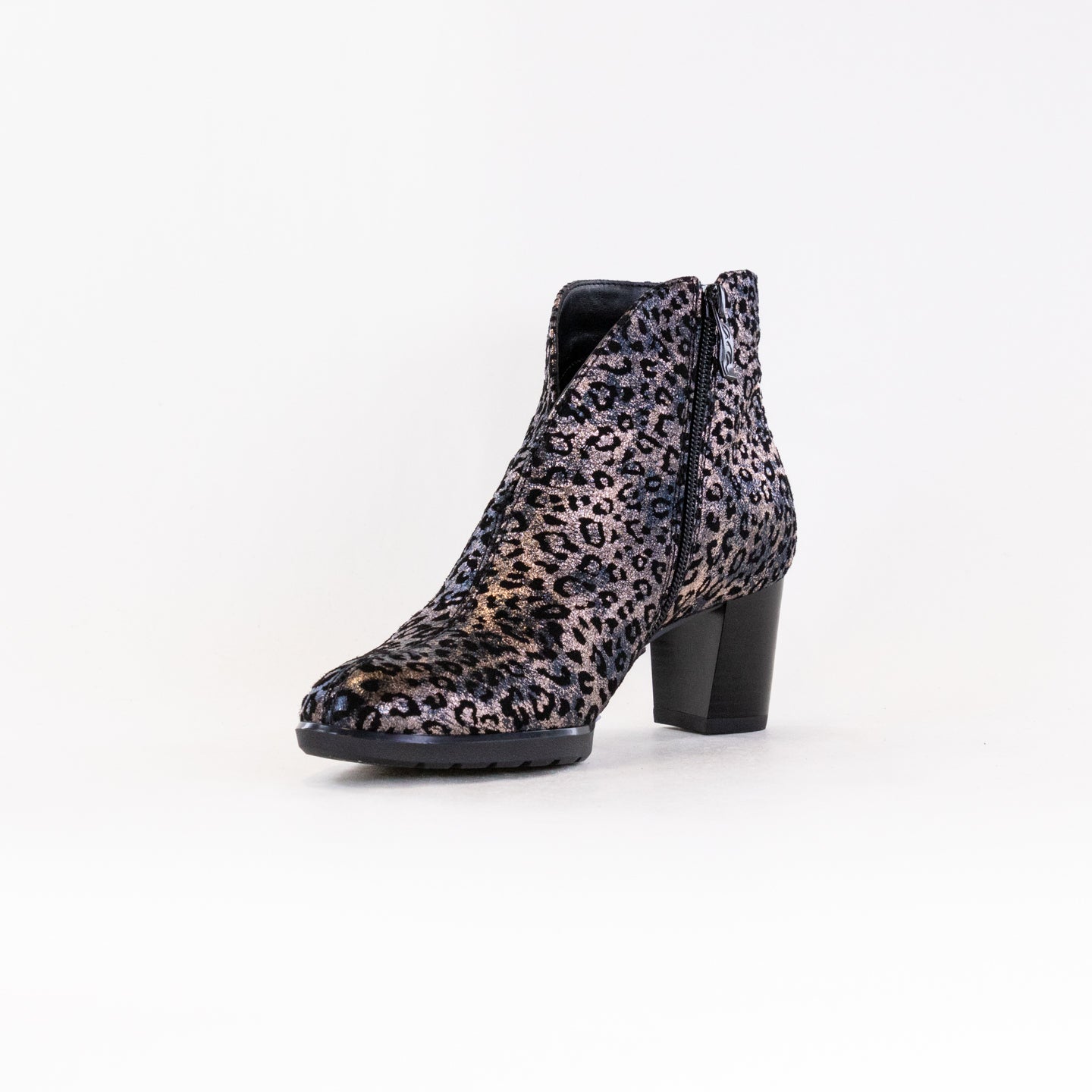 Stylish Ara Oriel V-Cut Ankle Booties in Titan Metallic Suede for Fashionable Women