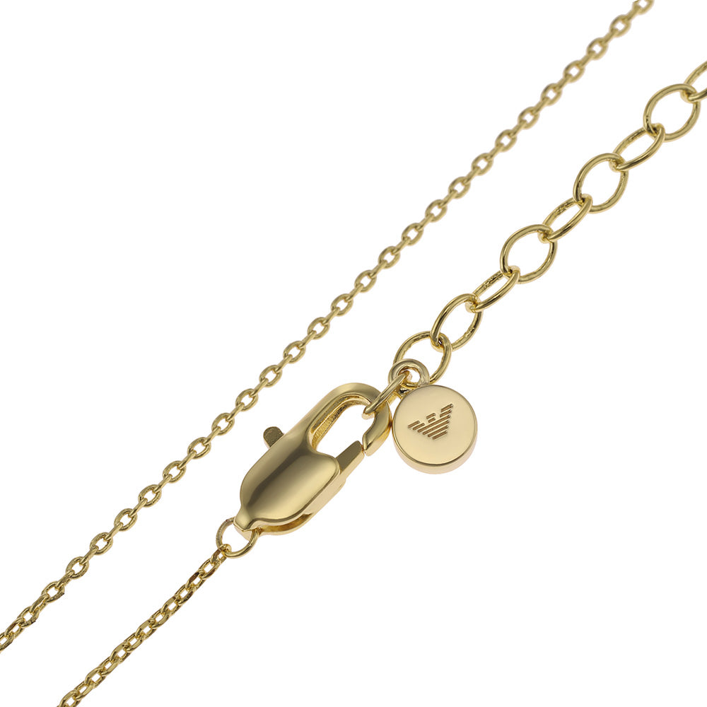 Emporio Armani Fashionable Gold - Coated Brass Sentimental Pendant Along With a Chain (Jewelry Item)