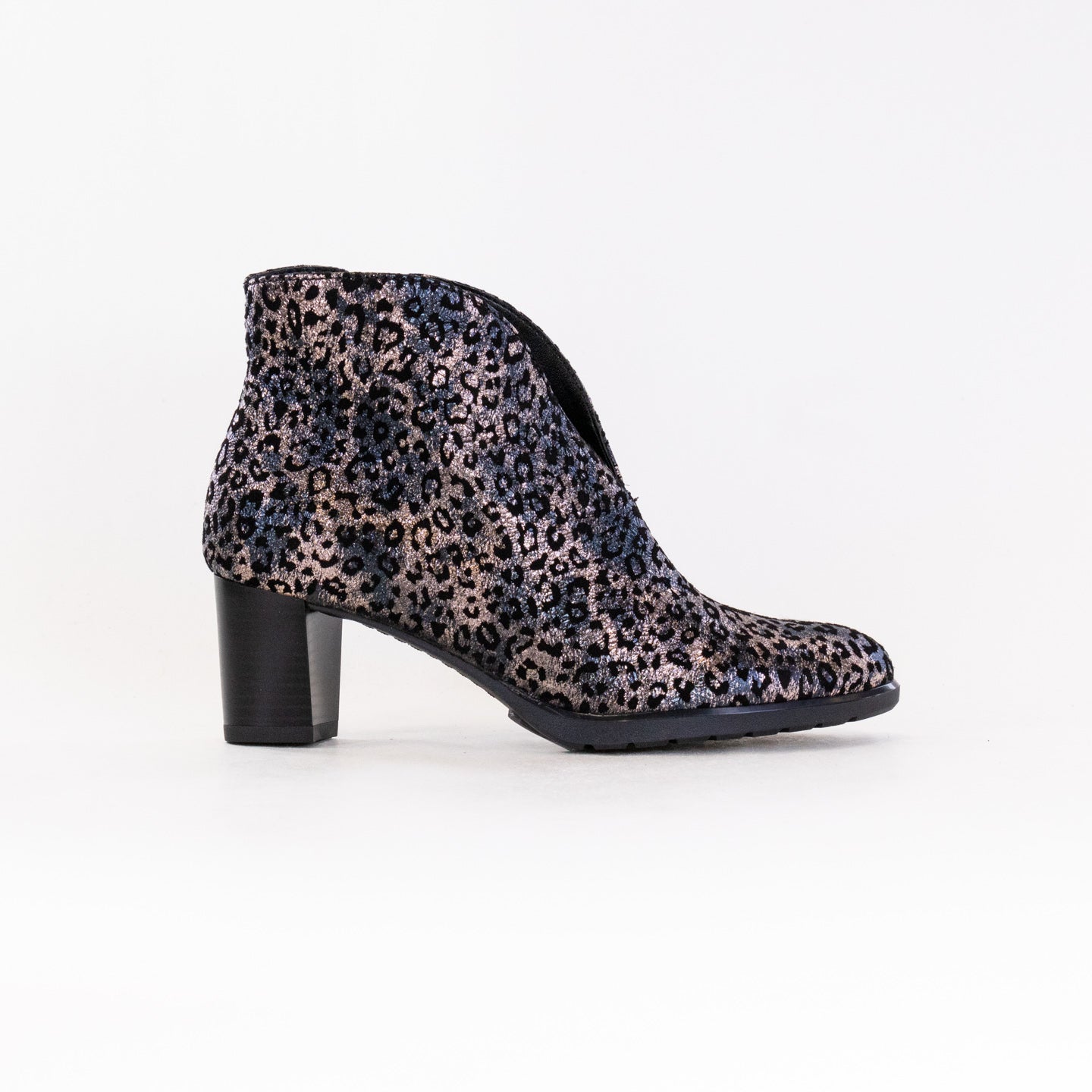 Stylish Ara Oriel V-Cut Ankle Booties in Titan Metallic Suede for Fashionable Women
