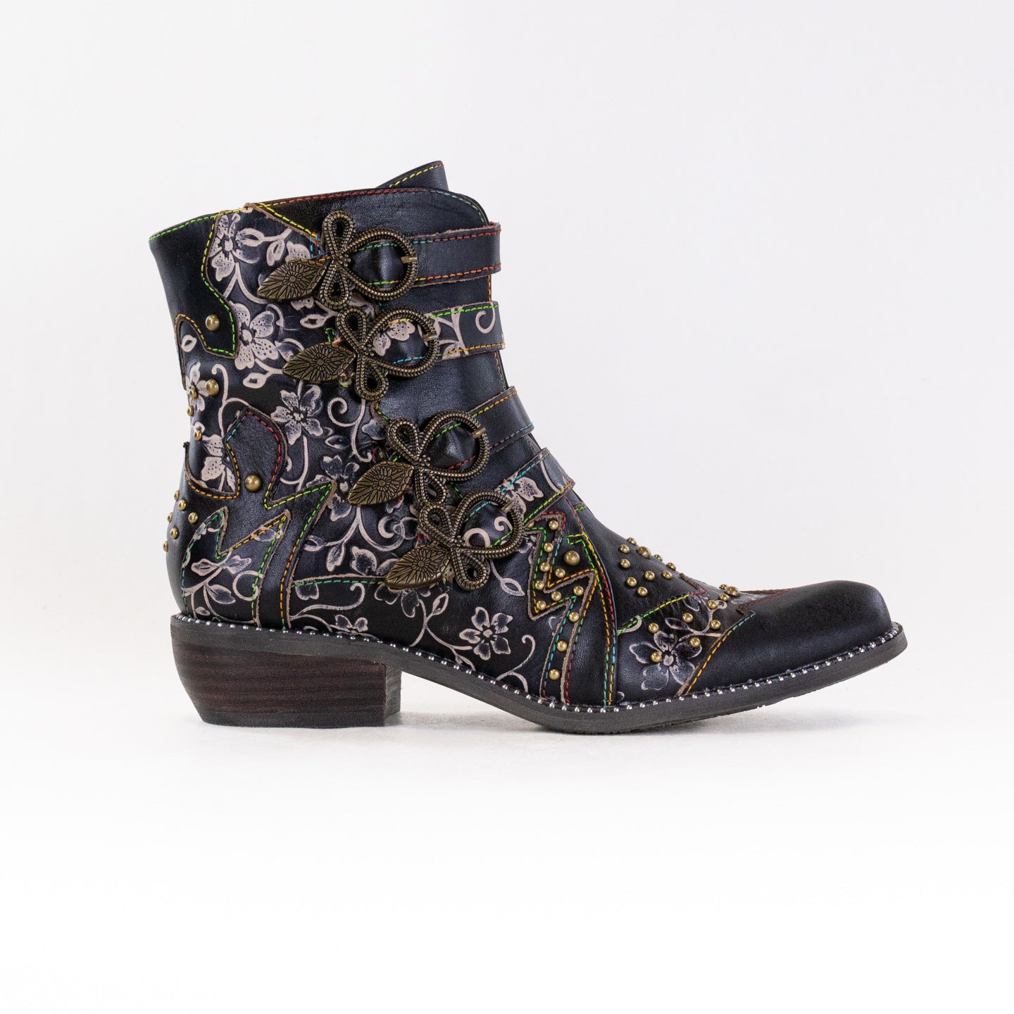 Spring Step L'Artiste Rodeha Women's Western Style Black Leather Booties