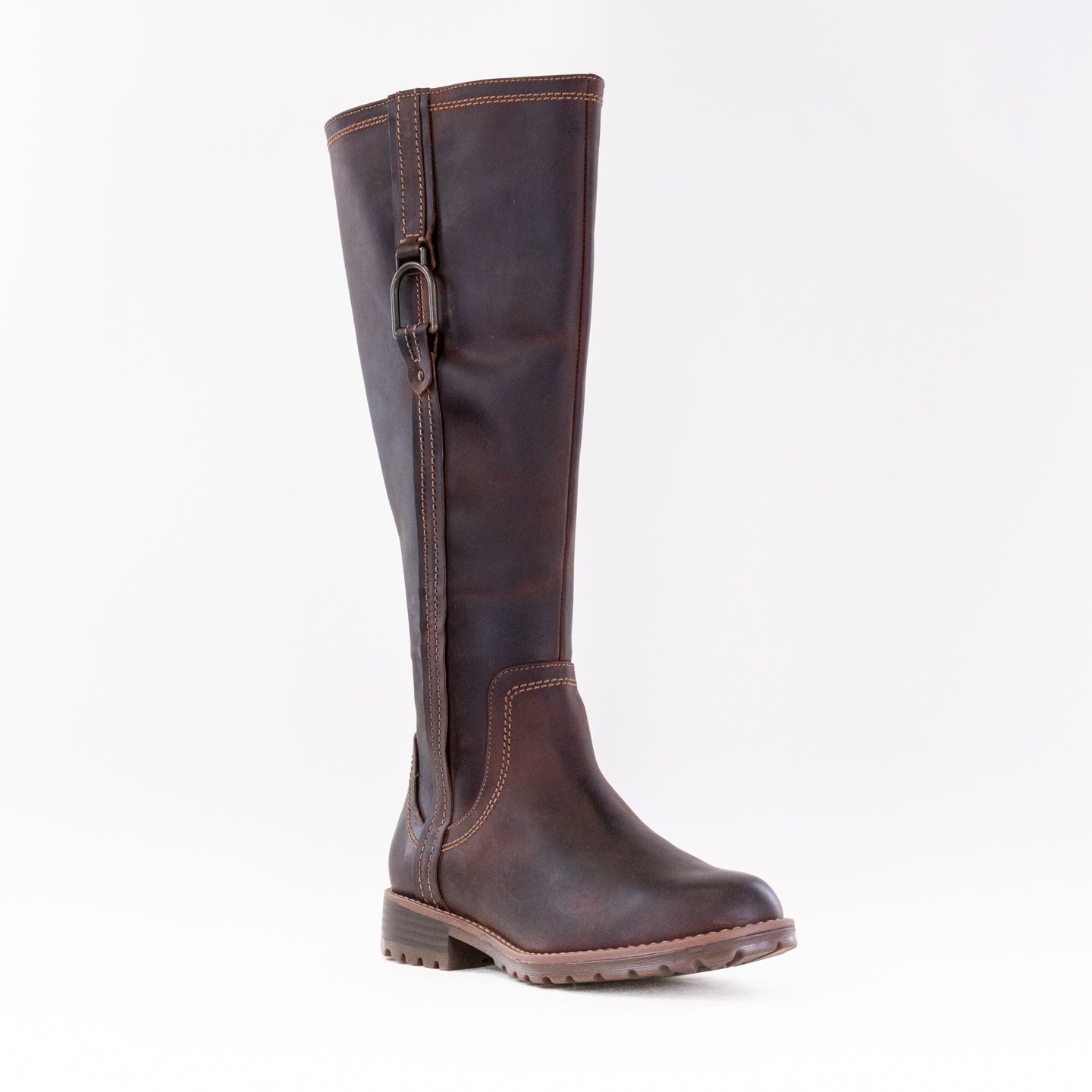 Women's Classic British Tan Leather Clarks Aspra Hi Knee - High Boots