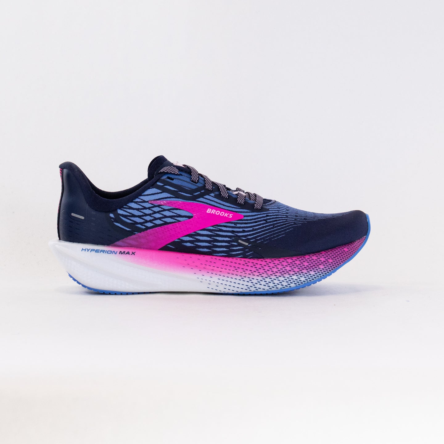 Women's Brooks Hyperion Max Road - Running Shoes in Peacoat, Marina Blue, and Pink Glo