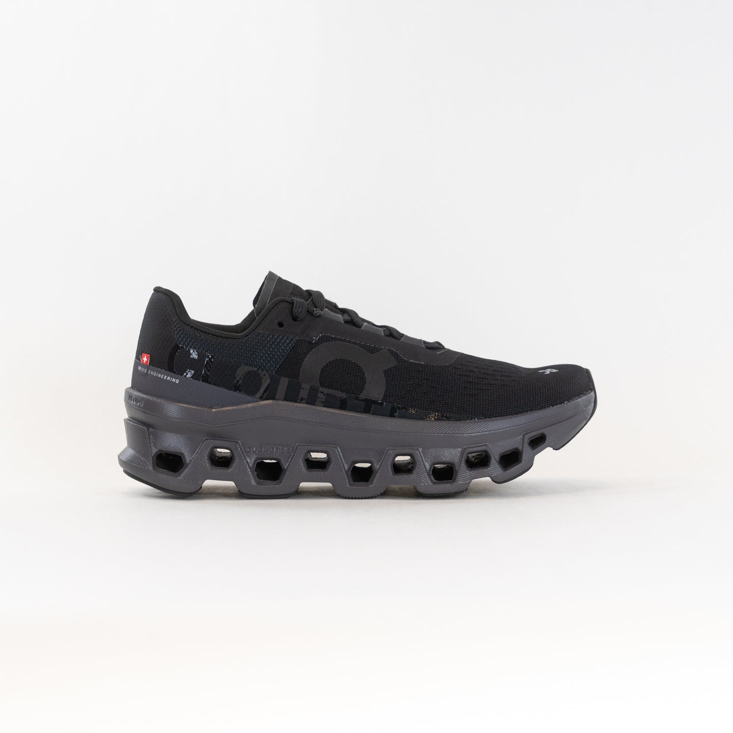 Women's On Cloudmonster Running Shoes - Black/Magnet Color