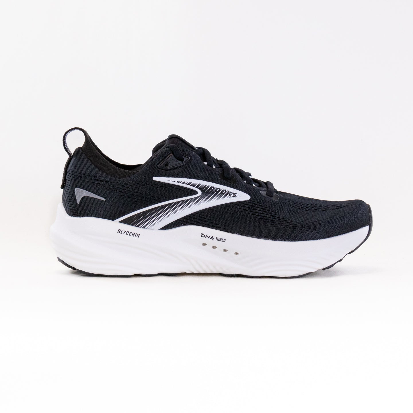 Men's Brooks Glycerin 22 Running Shoes in Black, Grey, and White