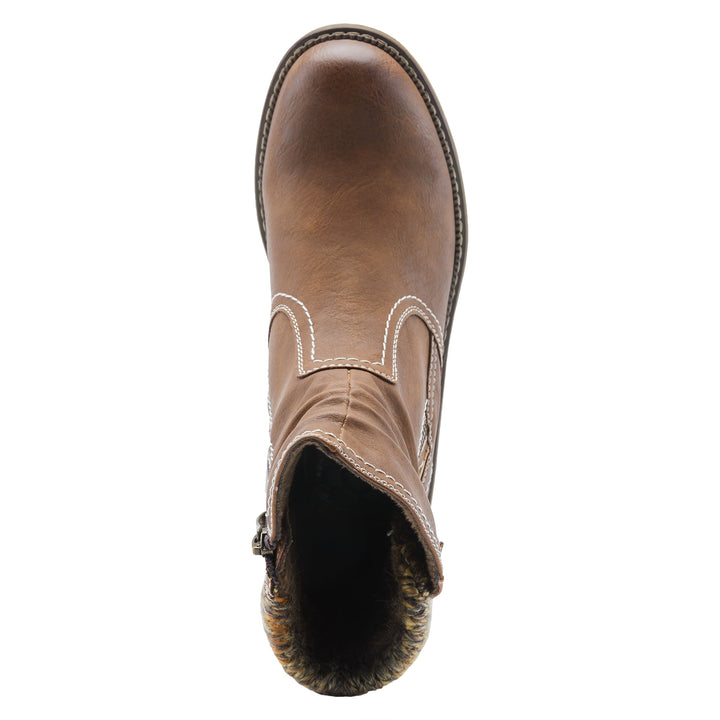 Women's Brown Spring Step Wibea Stylish Comfort Boots