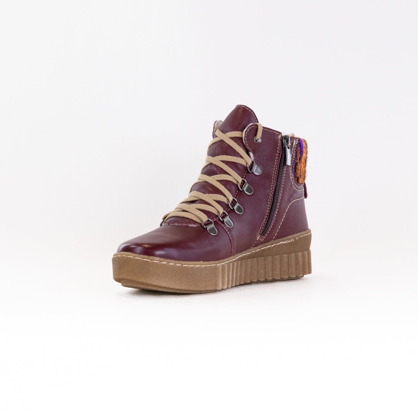 V-Italia Women's Kiki High-Top Comfort Walking Shoes in Bordo Color