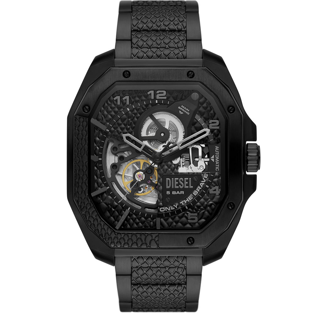 Diesel DZ7472 Flayed Automatic Watch with Sleek Monochromatic Design