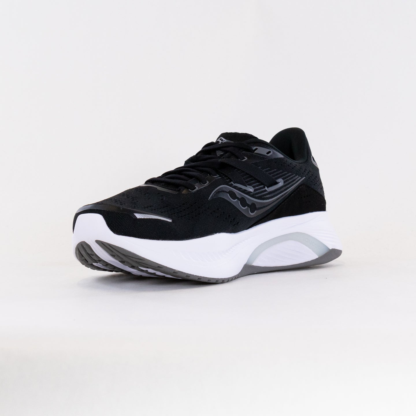 Men's Saucony Guide 16 Running Shoes in Classic Black and White Color Scheme