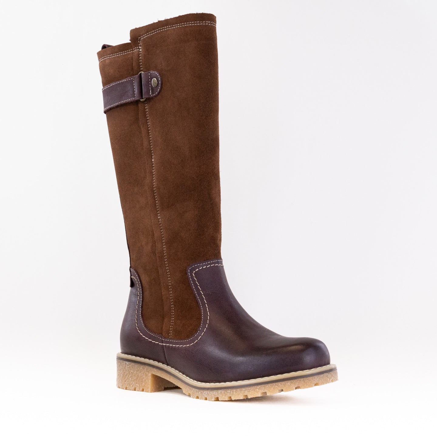 Eric Michael Women's Waterproof Brown Riding-Style Boots