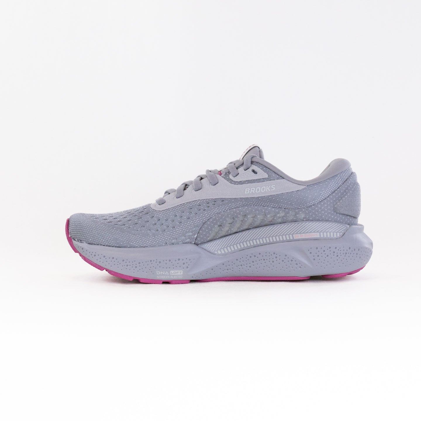 Women's Brooks Adrenaline GTS 24 Running Shoes in Alloy, White, and Zephyr Colors