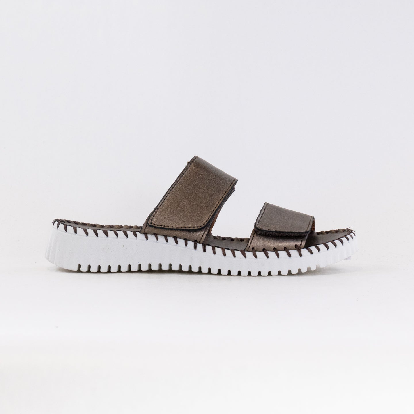 Eric Michael Women's Pewter Leather Angie Sandals - Stylish & Comfortable