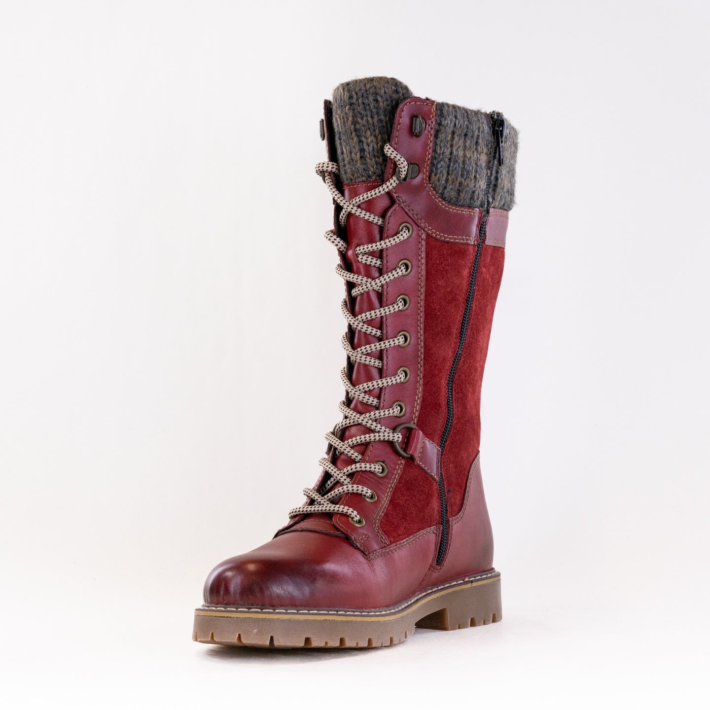 Stylish Women's Red Remonte Sarolta D9380 Lace - up Boots
