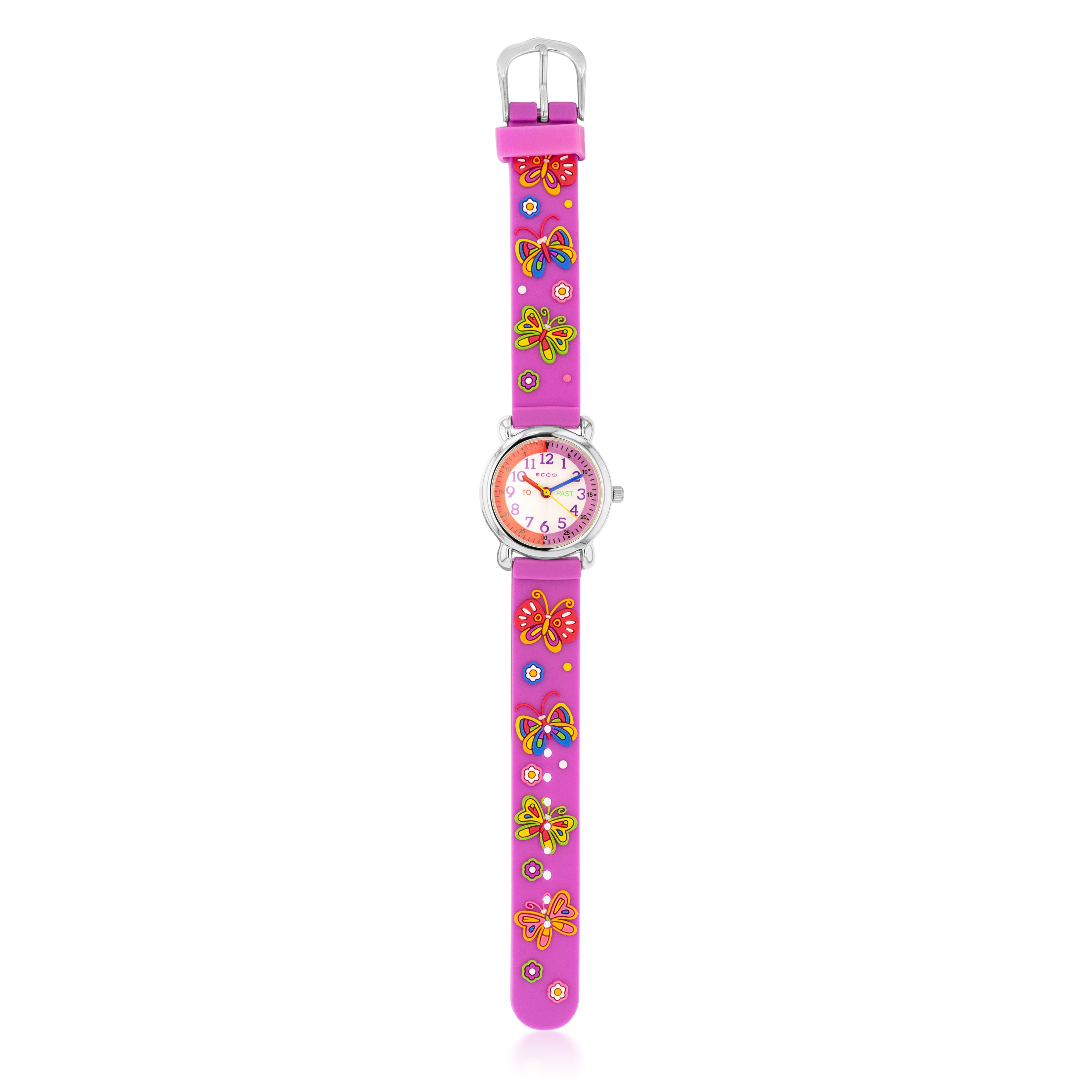 ECC Fashionable Pink Butterfly Design Kids Watch