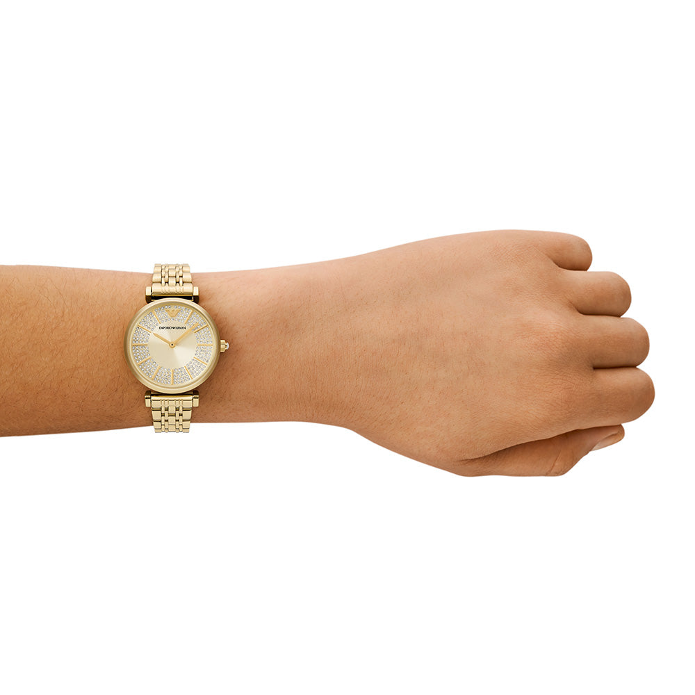 Emporio Armani Luxury Gold-Tone Stainless Steel Gianni T-Bar Men's Watch AR11608