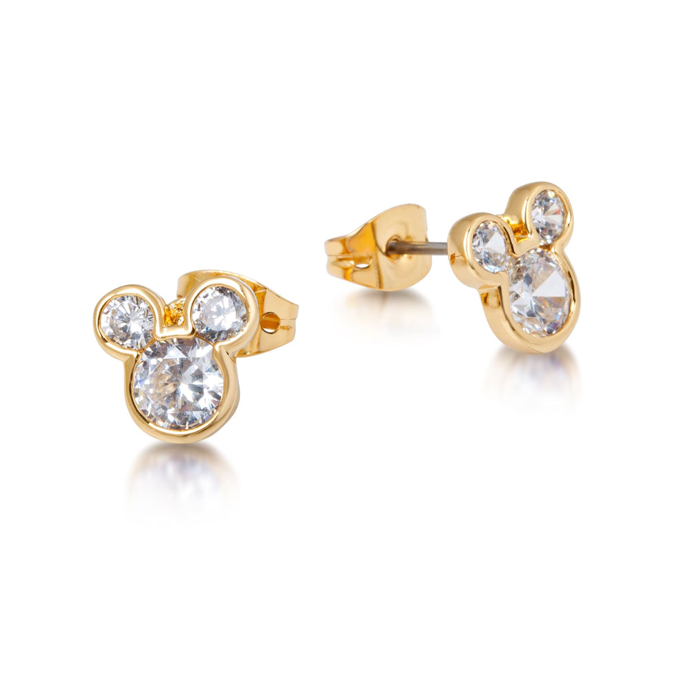DISNEY Fashionable Mickey Mouse-themed Crystal Stud Earrings for Disney Enthusiasts
