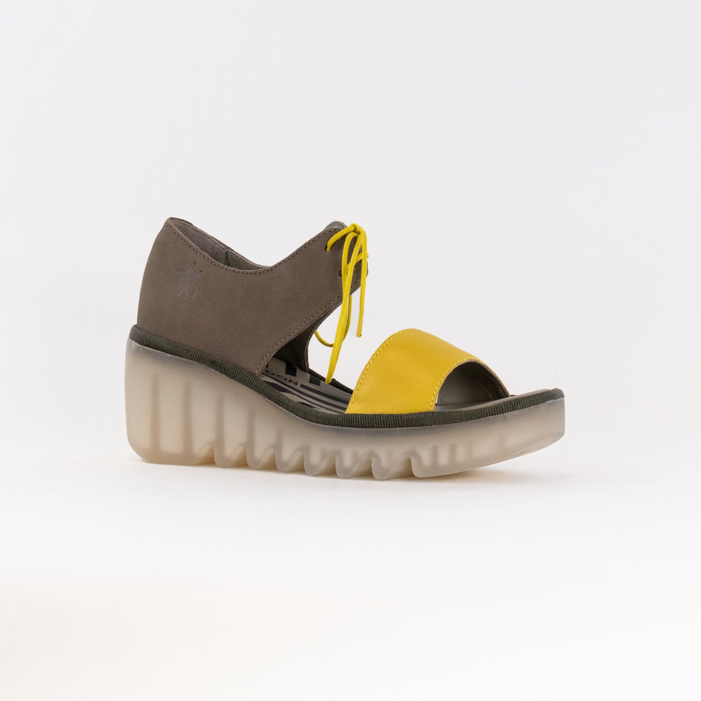 Women's FLY London BILU465FLY Yellow/Khaki Crossover Comfort Sandals