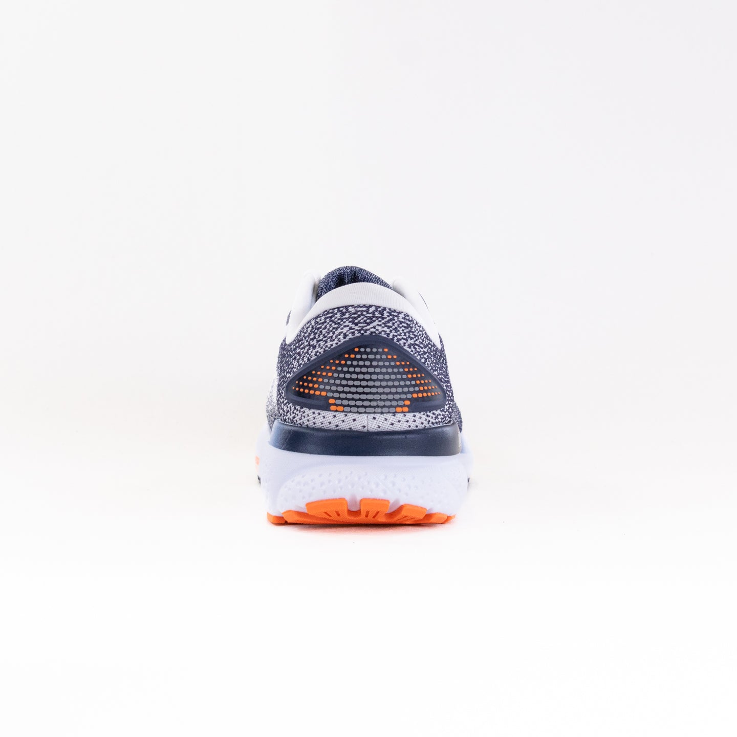 Men's Brooks Ghost 16 Running Shoes - White/Peacoat/Orange Colorway
