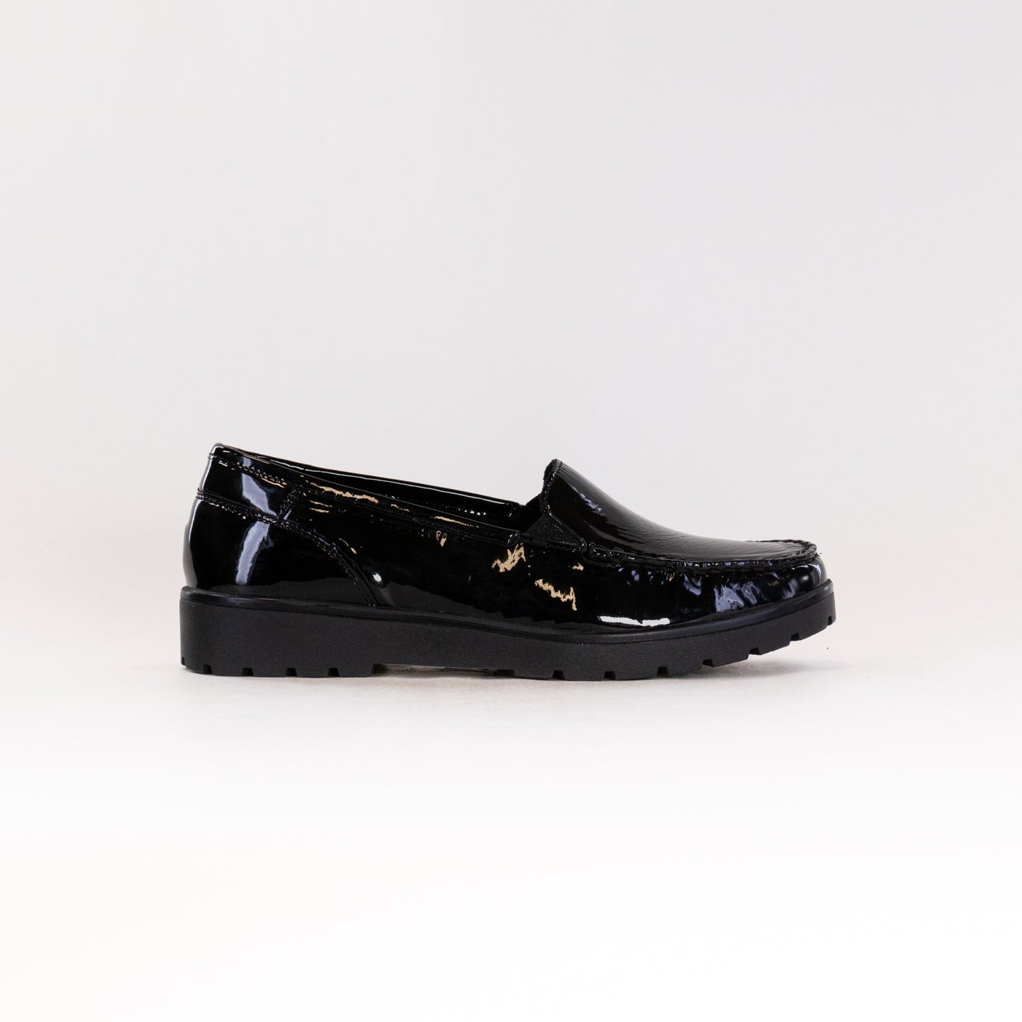 ARA Women's Elegant Black Patent Leather Dewitt Loafers
