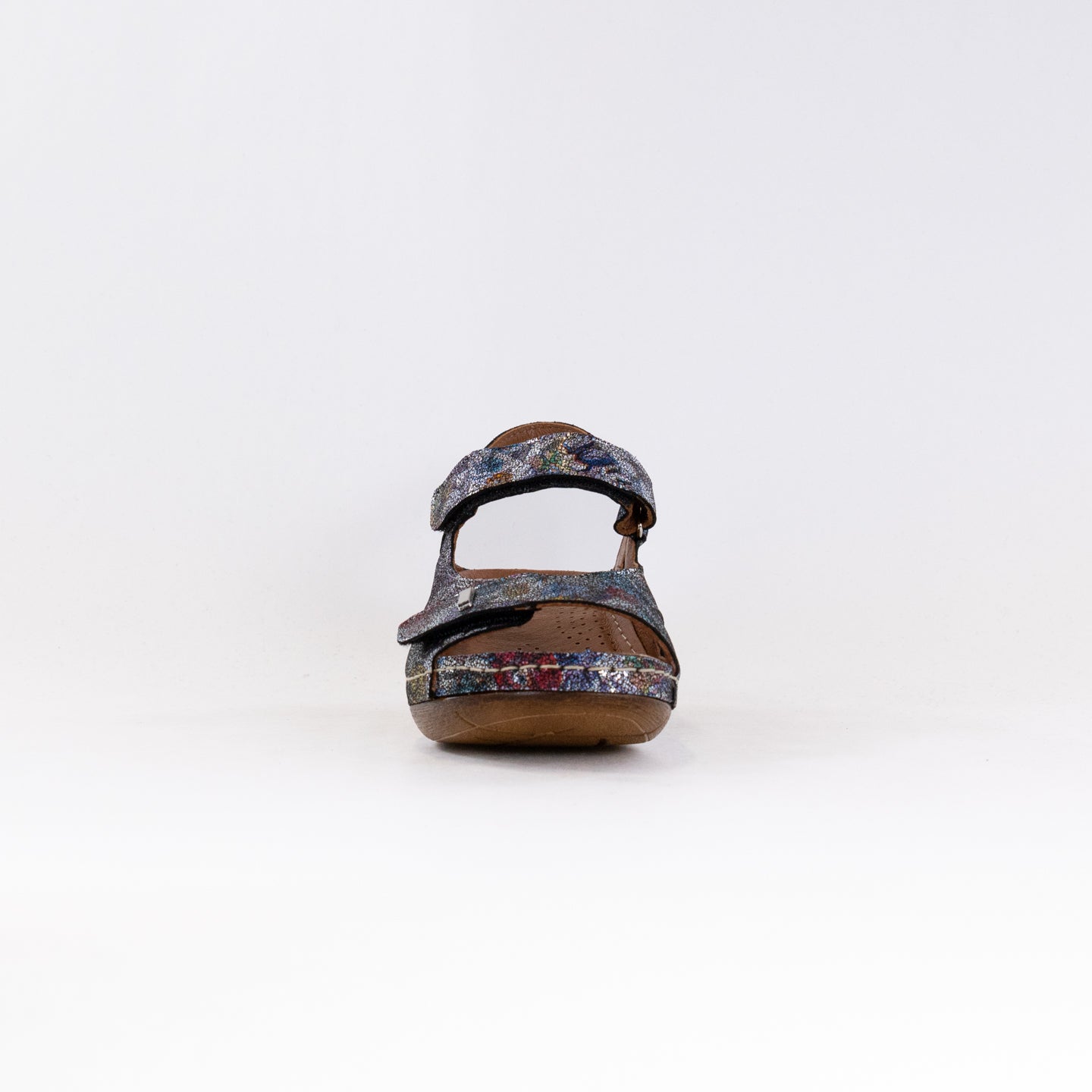 V Italia Women's 619-F94 Floral Multicolored Wedge Sandals