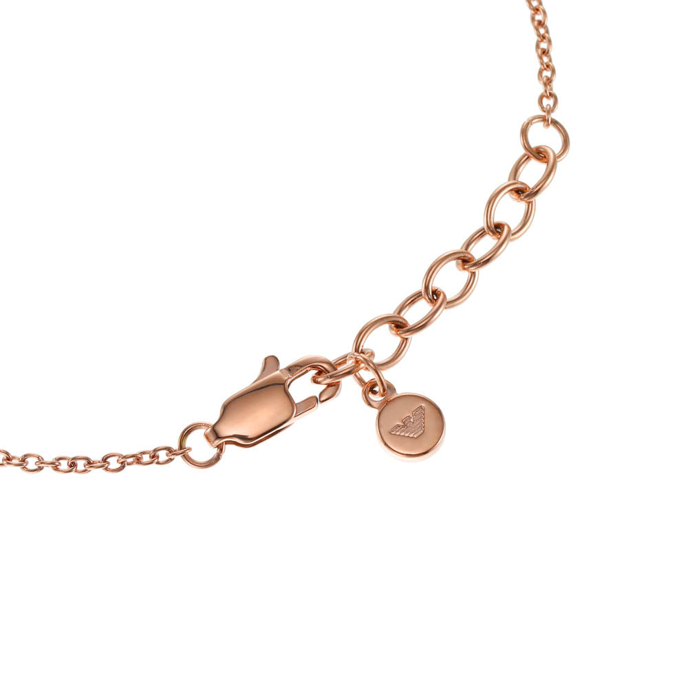 Emporio Armani Rose Gold - Plated Stainless - Steel Sentimental Logo Fashion Bracelet for Women and Men