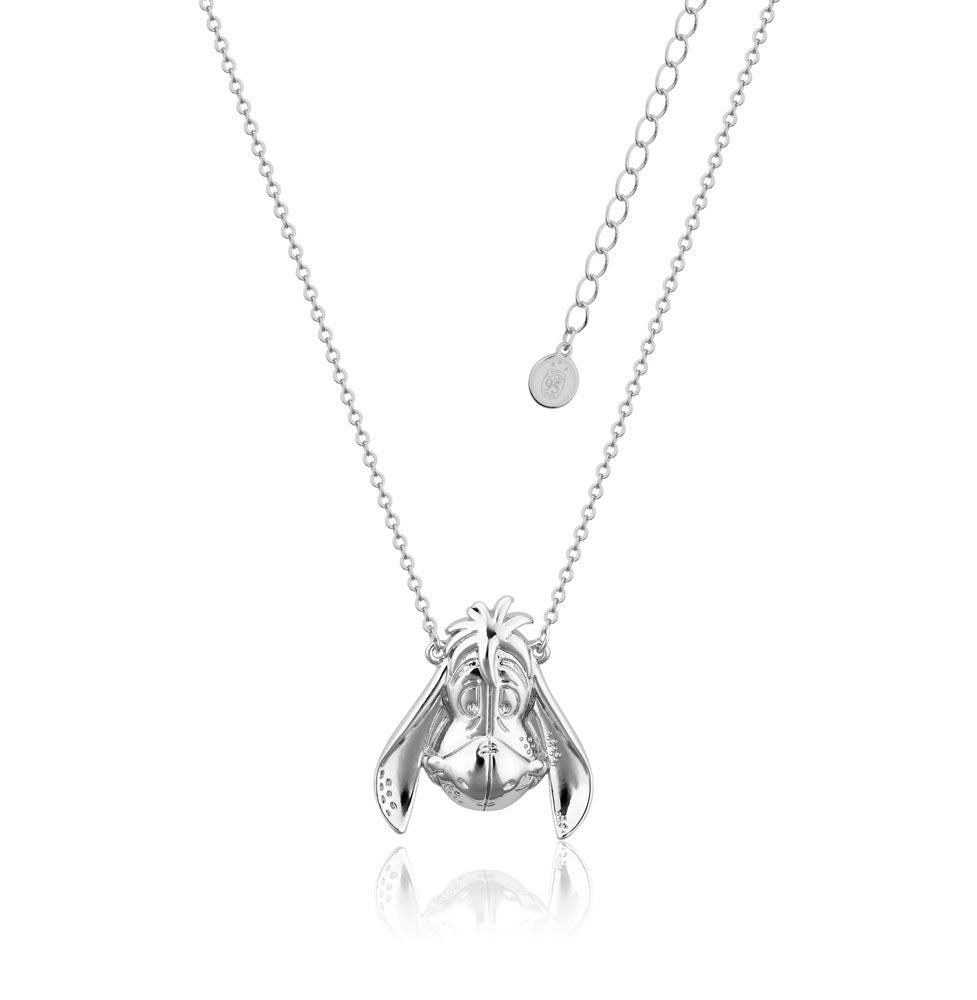 Disney White Gold Plated Adorable Eeyore Pendant with 45+7cm Chain