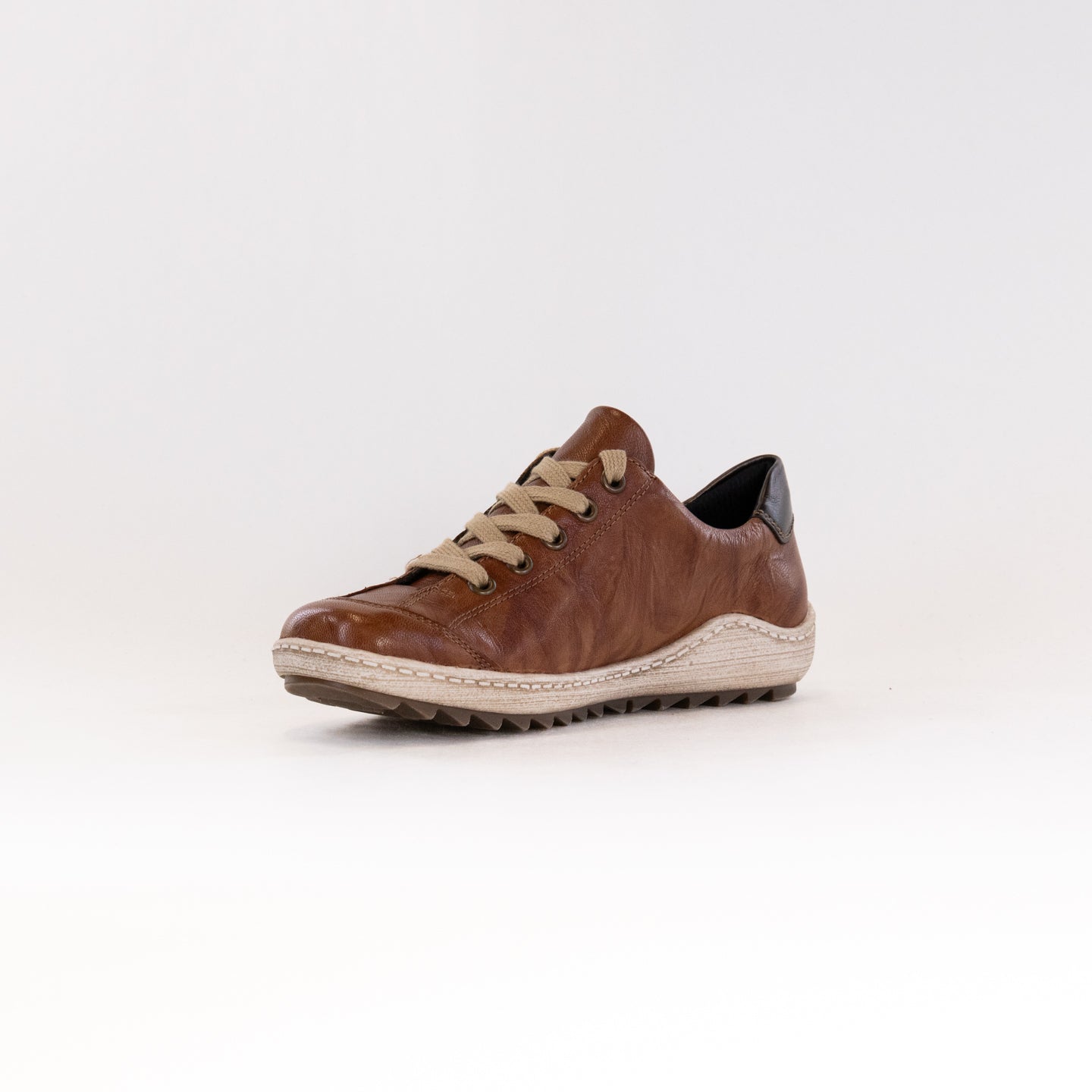 Stylish Brown Women's Remonte Liv 02 Water - Resistant Leather Sneakers