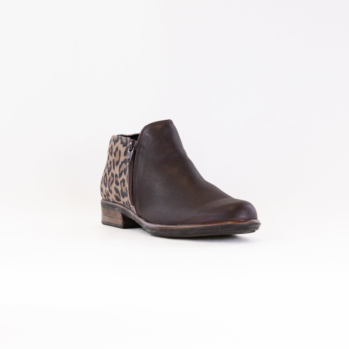 Naot Women's Helm Bootie - Cheetah Sue and Soft Brown Colorway