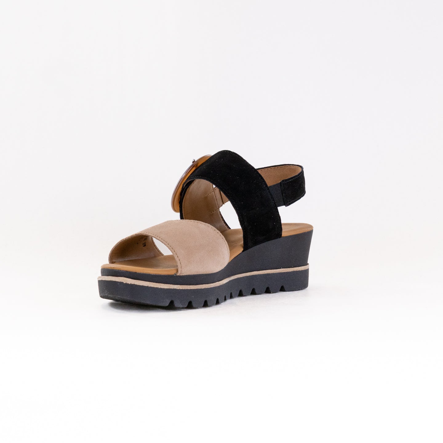 Women's Gabor 64.645 Caramel/Black Stylish Leather Sandals