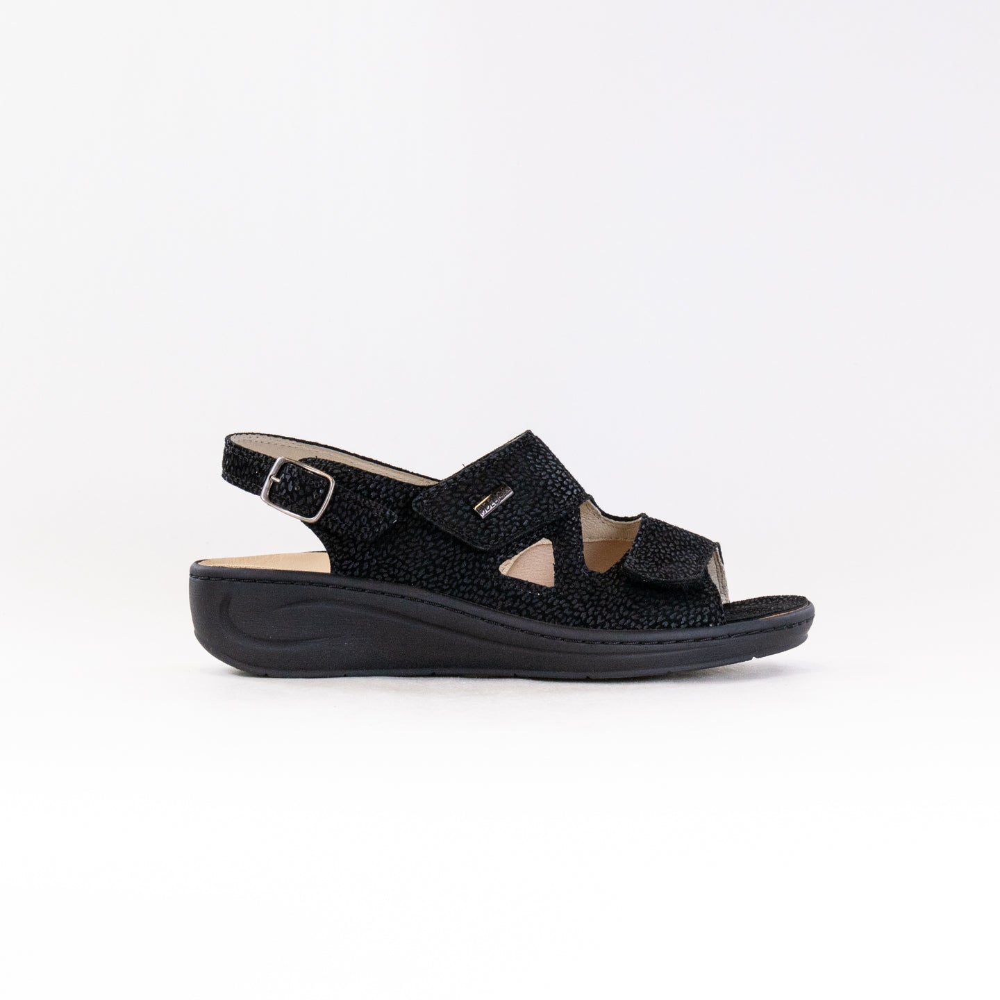 Black Fidelio Vienna Women's Casual Adjustable Leather Sandals