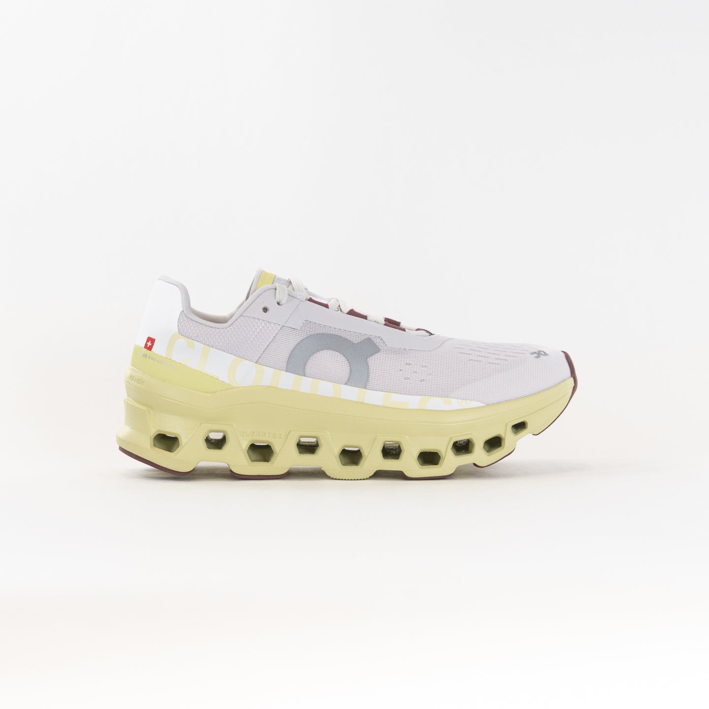 On Women's Cloudmonster Running Shoes - Frost/Acacia Color