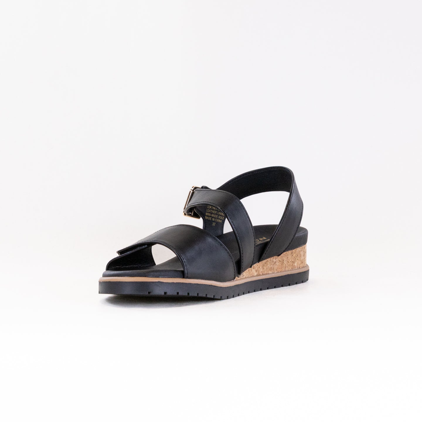 Ziera Women's Vamsy Black Leather Platform Wedges - Ideal for Summer