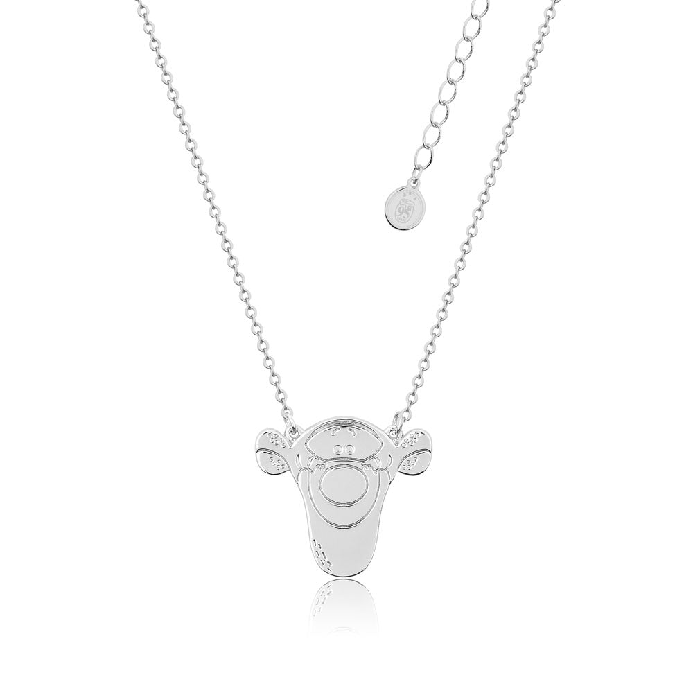 Disney White Gold Plated Winnie The Pooh Tigger Charm Pendant with a 45+7cm Chain for Jewelry Lovers
