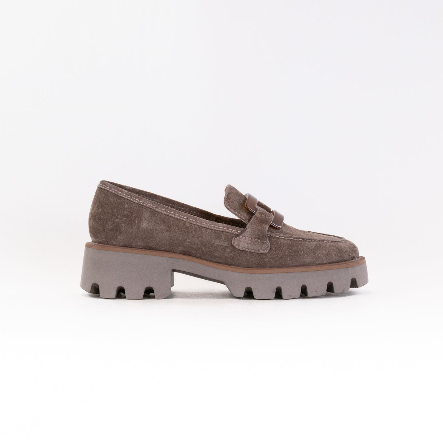 ARA Women's Sesame Suede Oleander Loafers with Chunky Platform