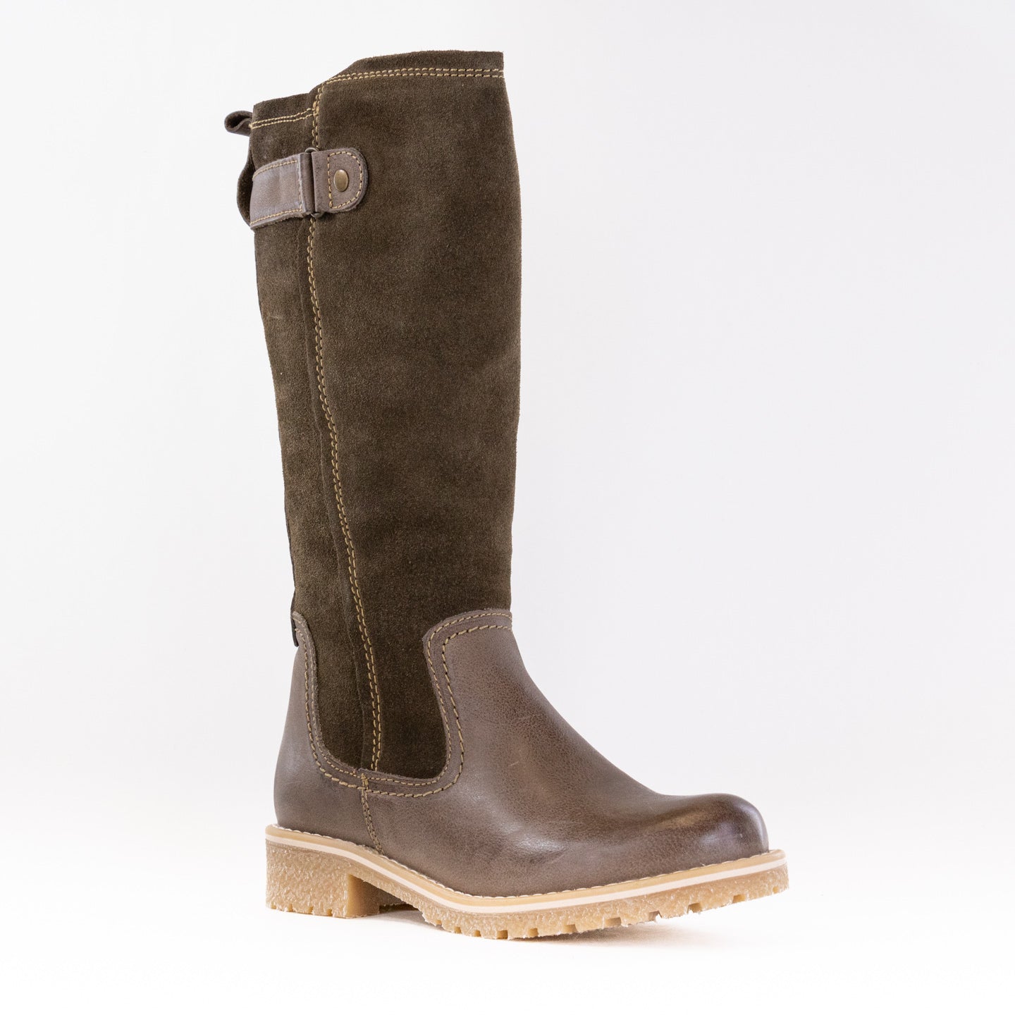 Eric Michael Marcella Women's Riding Boots in Khaki Color