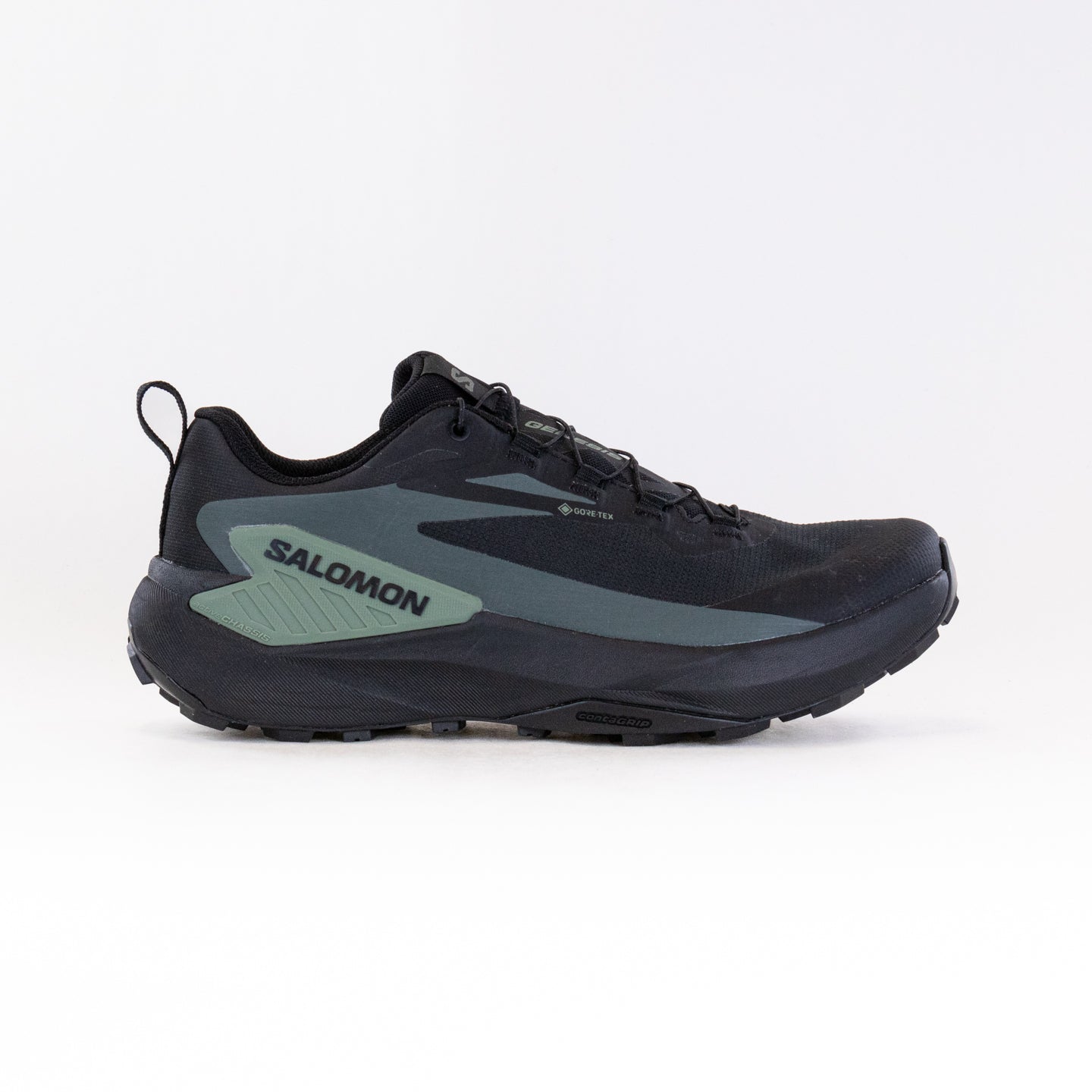 Men's SALOMON Genesis GTX Running Shoes - Black, Green, Urban Colors